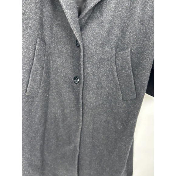STEPHANIE MATTHEWS CHARCOAL GRAY soft 100% WOOL Coat Women Size 10 P (Flaw) - Picture 9 of 16